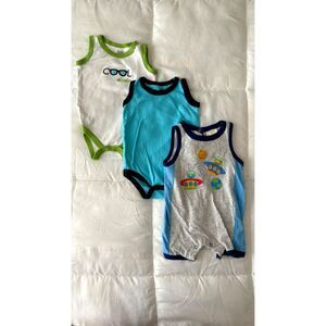 3-6 months baby boy- summer bodysuits-